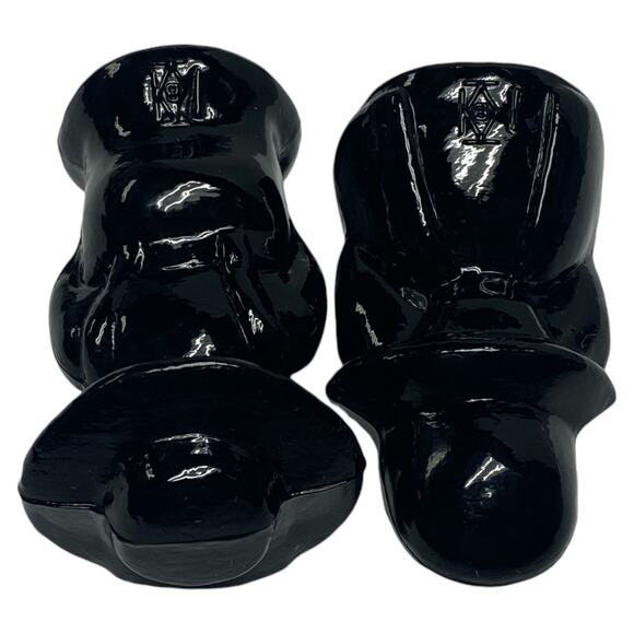 Eli & Sarah Figurines Amish Children Couple Boyd Art Glass 2001 Black - Picture 5 of 7